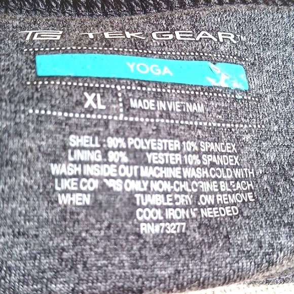 TEK Gear Yoga Athletic Tank Top Grey/Black Built In Bra Size XL - Picture 7 of 12